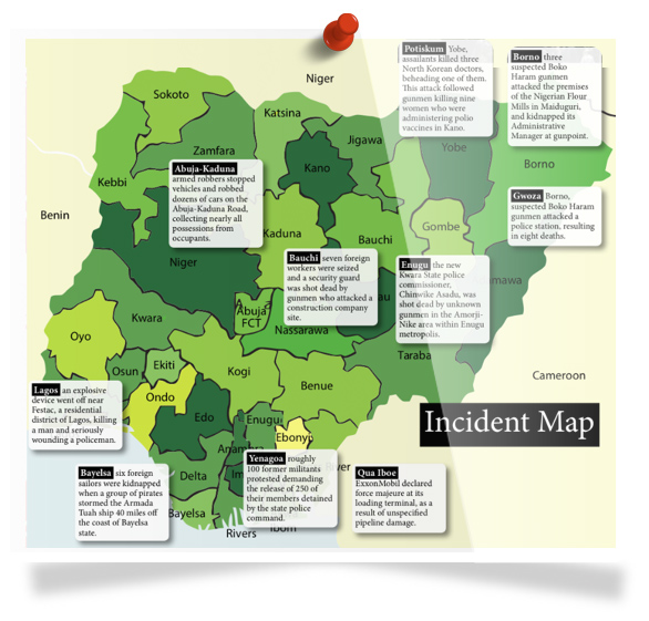 Nigeria Incident Map - Apr 13